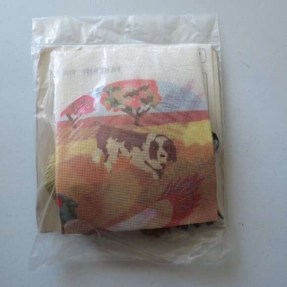 Pheasant on Point Picture Columbia Minerva Needlepoint Vintage kit #2114, 1984 - Picture 5 of 9